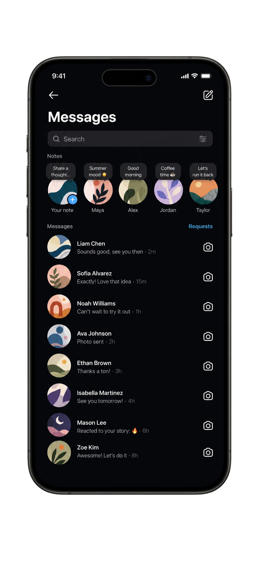 Concept preview of an Instagram messages-first experience