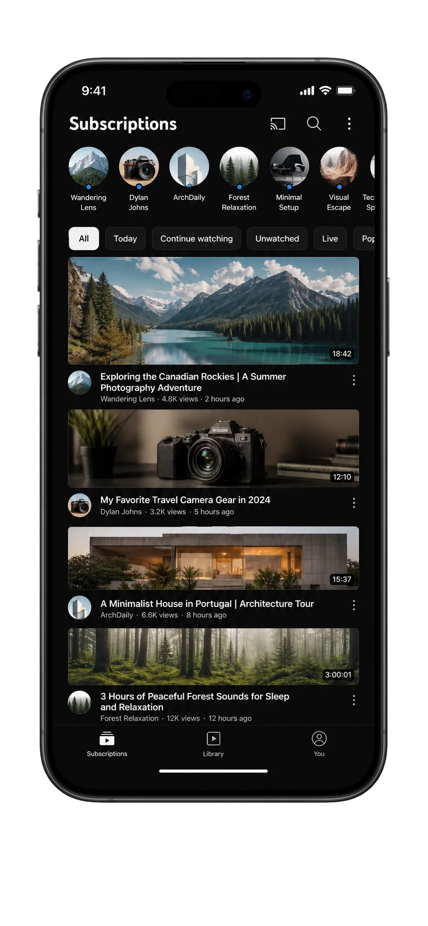 Concept preview of a YouTube subscriptions-first experience